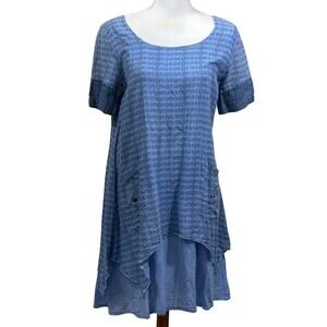 CMC Color Me Cotton blue dress, lagenlook, cottagecore, sustainable, travel